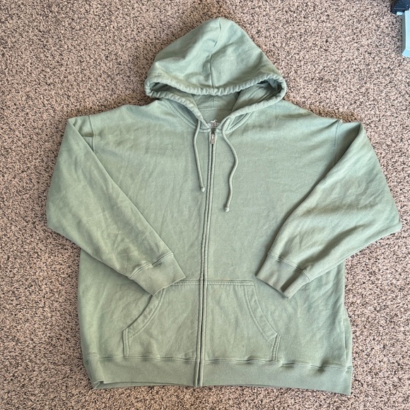 Hollister Olive Green Fleece Hoodie - Picture 3 of 4